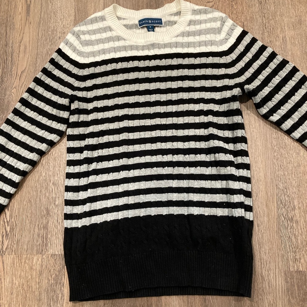 Black and White Striped Women’s Sweater